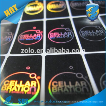 Tamper Evident Hologram sticker / Anti peel VOID étiquette laser avec impression personnalisée